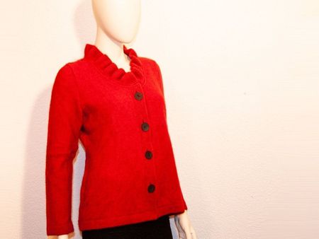 Possum Damen Jacke mit Rüschen XL rot