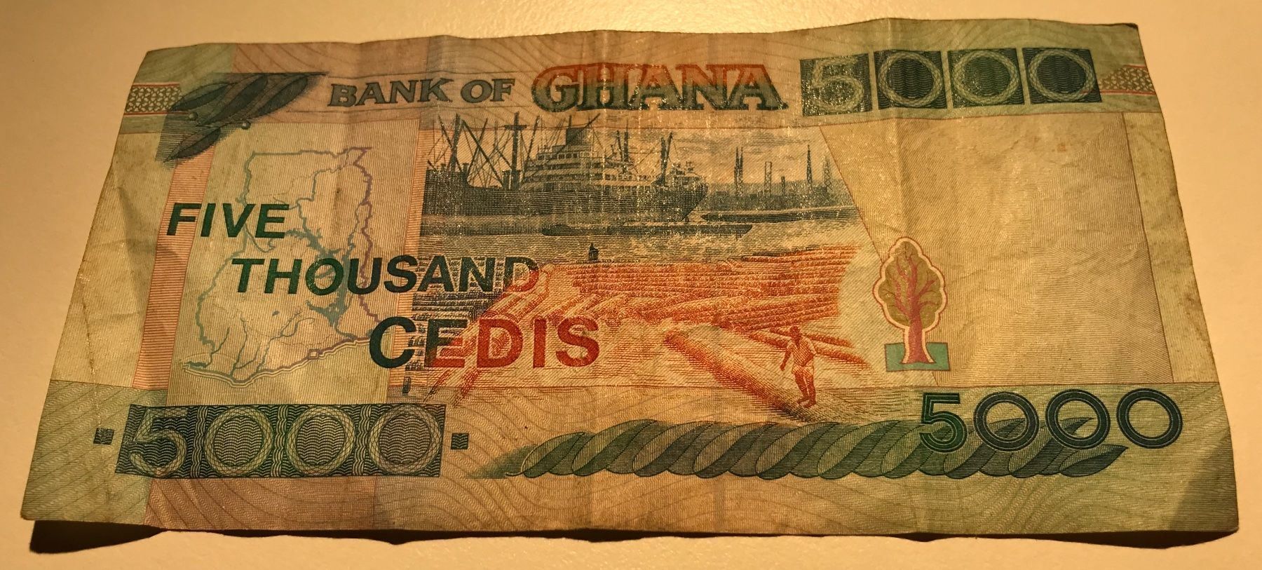 Banconote: Ghana 5000 Cedis 1997 – Usato da Algetshausen venduto da Carrhard 1