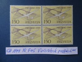 CH 1949 Nr. F45 Viererblock postfrisch **