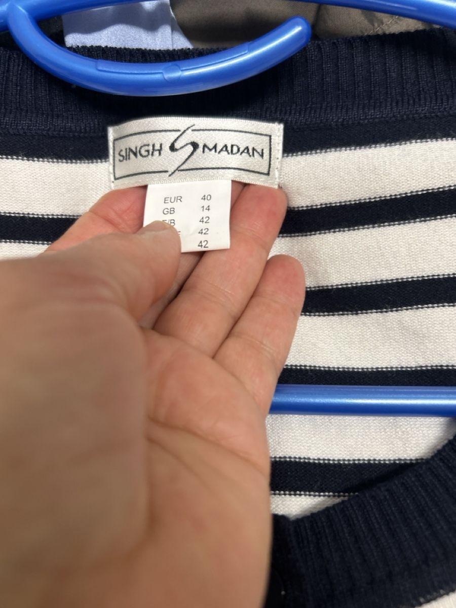 Lotti di vestiti: Singh Madan Ringel-Pullover-Set, Gr. 40, marine/weiss, frühl – Nuovo (secondo la descrizione) da Umiken venduto da AzizaAmar20 3