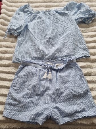 Ensemble H&M rayé bleu et blanc, taille 158/164 cm
