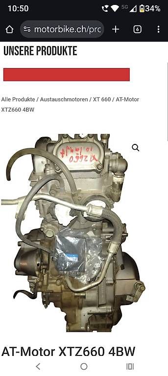 Motori: YAMAHA XTZ660, Motor 4BW – Usato da Abtwil SG venduto da Kastellan1