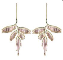 Swarovski Tropical Leaf Ohrringe durchbohrt mehrfarbig