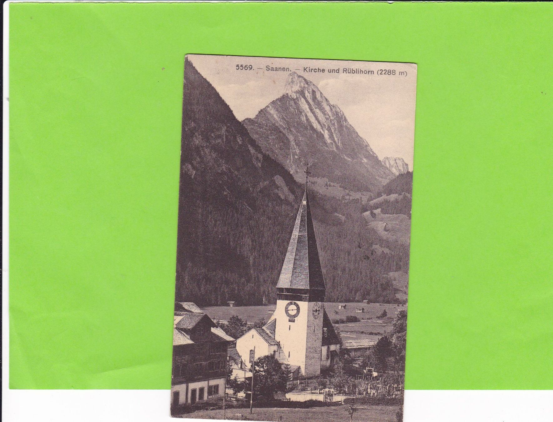Cartoline postali: Saanen, Kirche und Rüblihorn – Usato da St. Peterzell venduto da neckertal