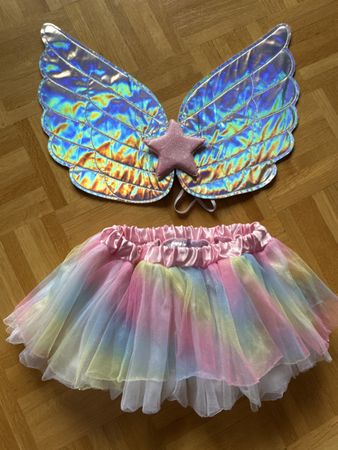 süsses Feen Kostüm mit Flügel und Tutu, Top!