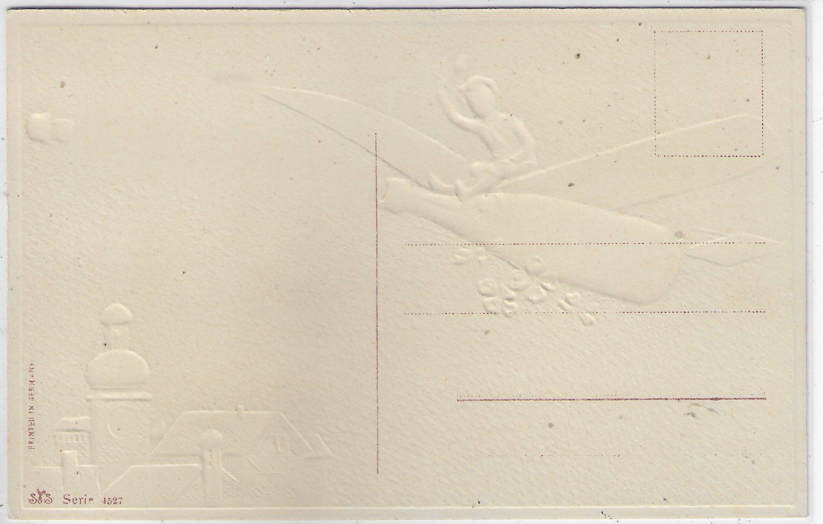 Ansichtskarten: Prosit Neujahr - Flugzeug - Präge-Litho – Gebraucht aus Ettingen von Kartenplanet 1