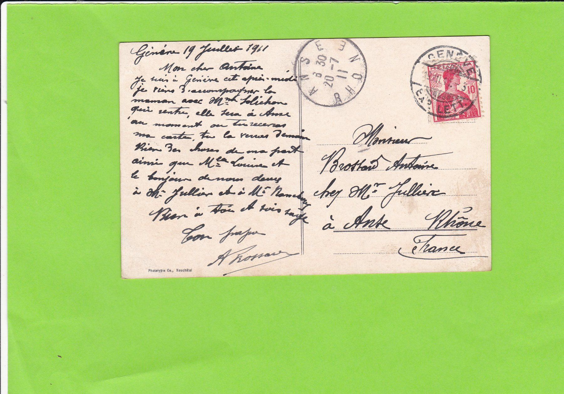 Cartoline postali: Genève. Rade et Monument Brunswick – Usato da St. Peterzell venduto da neckertal 1