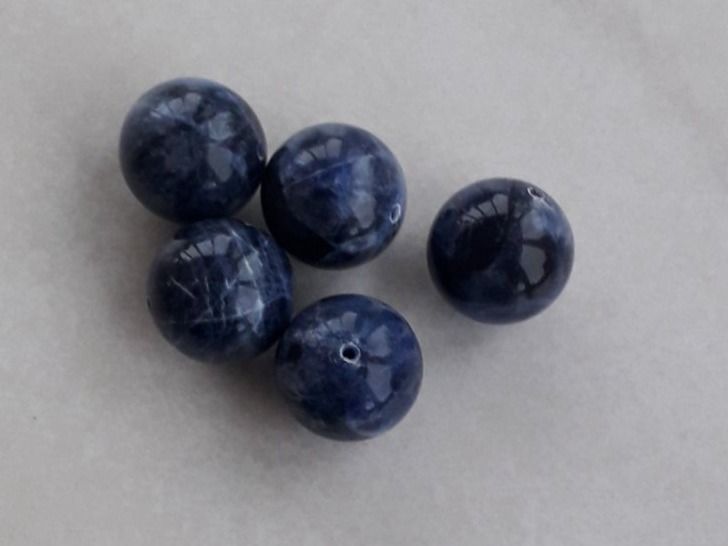 Pietre preziose: 5Stk. Sodalith Steine D:16mm – Nuovo e nell'imballaggio originale da Winistorf venduto da acreativ2 1
