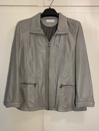 Lamm Lederjacke hellgrau