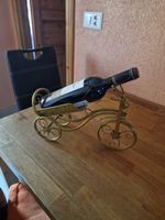 Weinflaschenhalter Fahrrad Design Metall goldfarben