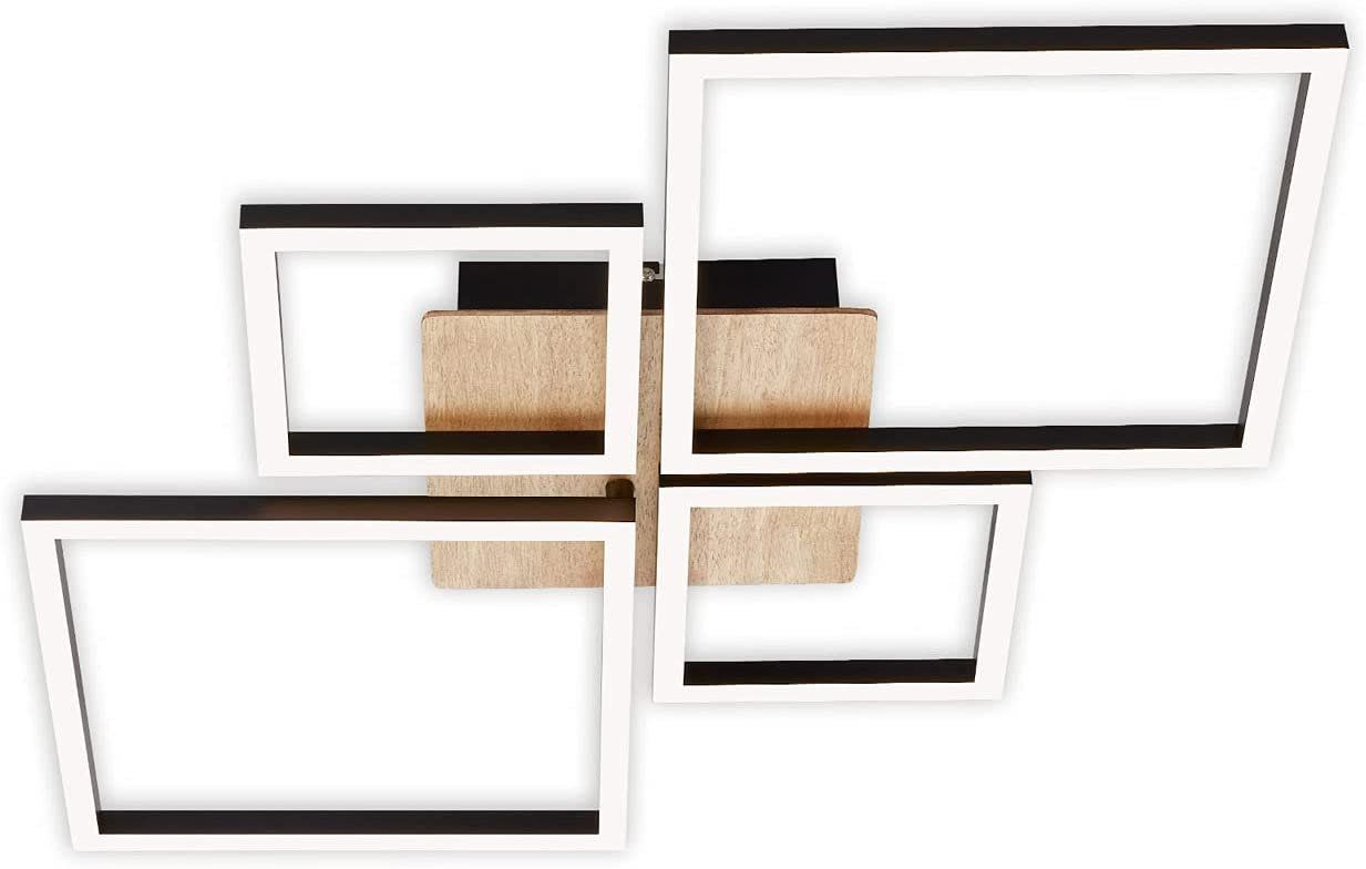 Lampadari & plafoniere: 48W LED Deckenleuchte Schwarz Holz dimmbar Deckenlampe – Nuovo e nell'imballaggio originale da Zürich venduto da NovaDen 5