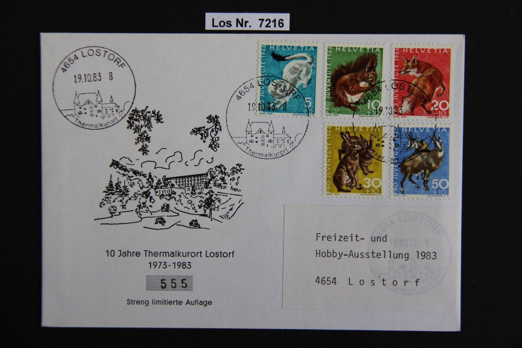 Tutti i francobolli: OJ 1983 Brief mit Sonderstempel                     Los 7216 – Usato da Volken venduto da jukon65