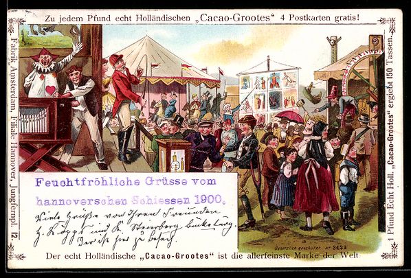 Cartoline postali: Hannover, Volksfest mit Leierkastenmann  – Usato da Berlin venduto da bartko-reher