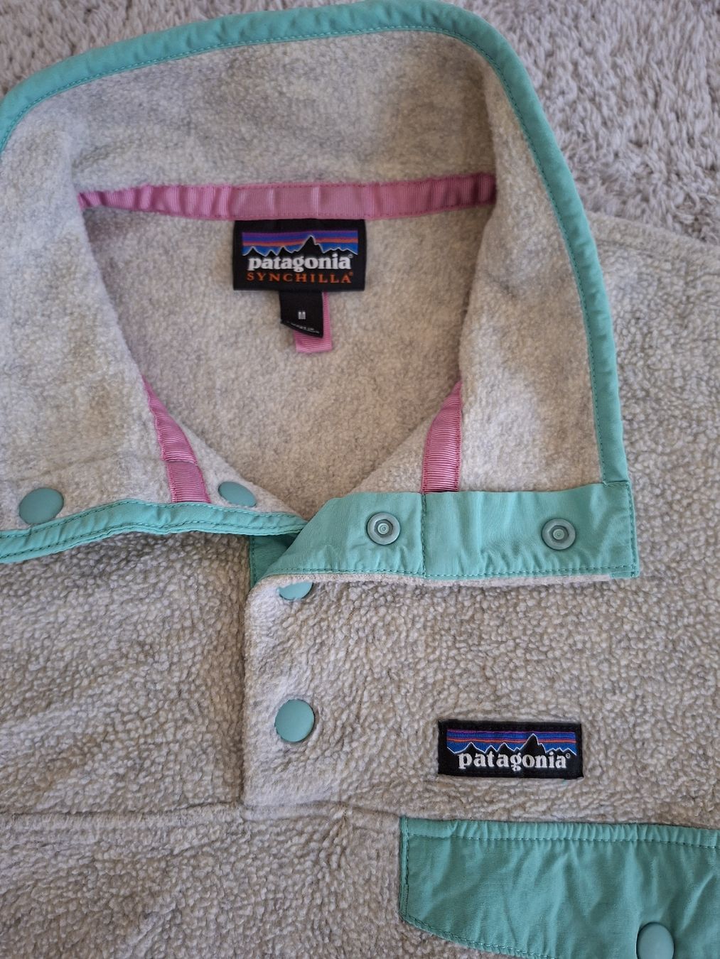 Patagonia Maglioni & Felpe: Pull Patagonia Synchilla beige et turquoise taille M – Usato da Renens VD venduto da ser_j2fn 4