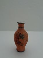 Kleine Porzellan Vase Rattan Bambus 50er