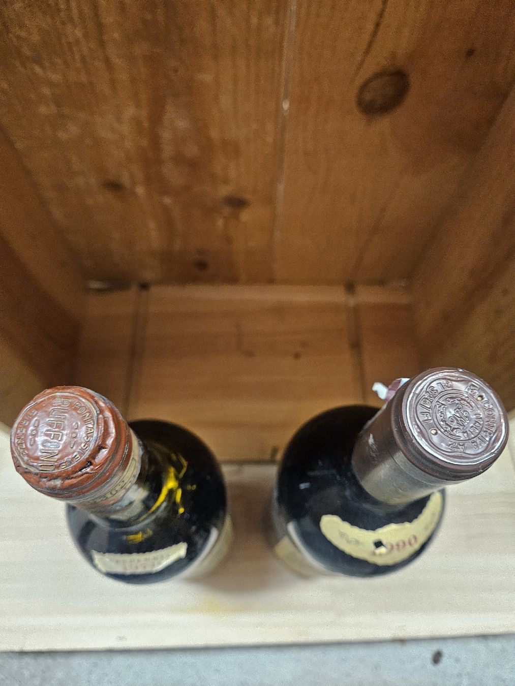 Vino: 2 Flaschen Chianti Ruffino Riserva Ducale 1990 und 1971 – Nuovo e nell'imballaggio originale da Zofingen venduto da WouterSamwel 1