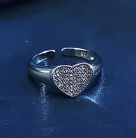Offener Ring Herz, 925 versilbert