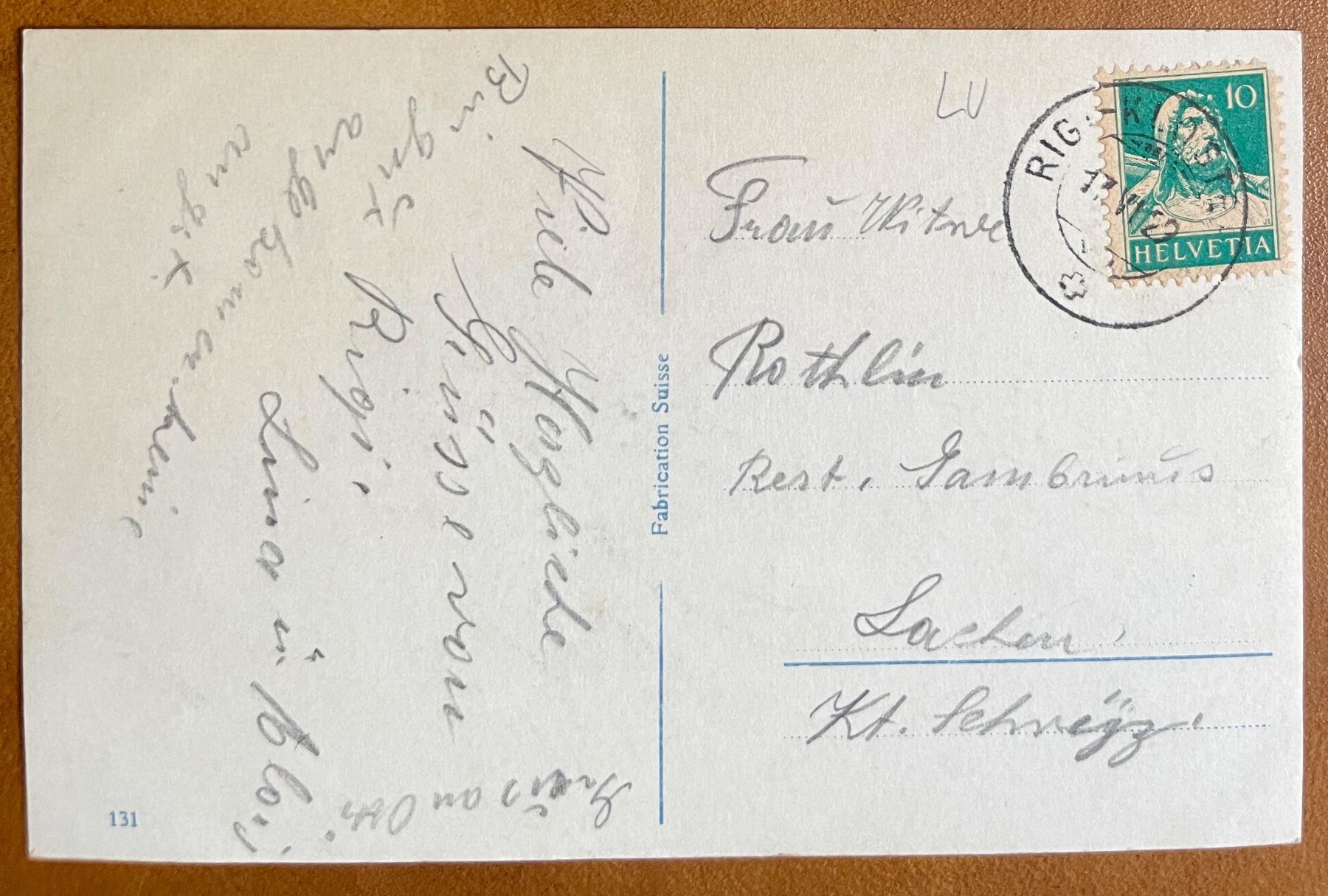 Cartoline postali: Rigi - Kulm - Bahn 1929 – Usato da Lutry venduto da Ediego 2