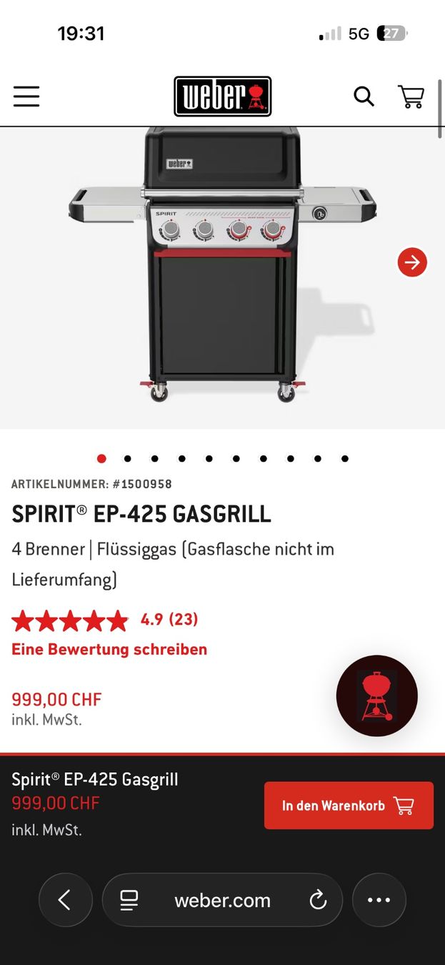 Weber Grils: Gasgrill WEBER EP-425 – D'occasion à Aarburg par kzadra2025 4