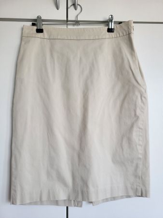 Benetton Sommerrock, Gr. 36 - beige, Baumwolle, knielang