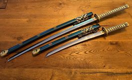 Katana und WakizashisetToledostahl Handgeschmiedet