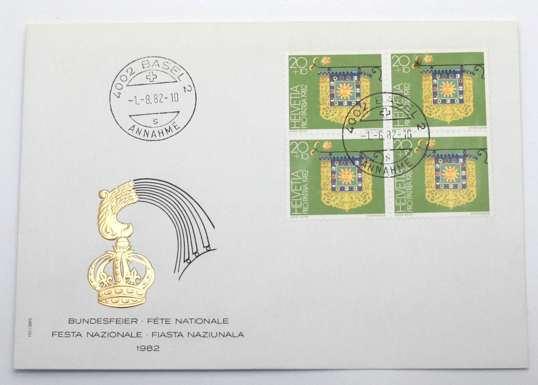 Tutti i francobolli: Erstagsbrief Bundesfeier 1982 Stempel Basel – Nuovo (secondo la descrizione) da Birsfelden venduto da Waldbrettspiel