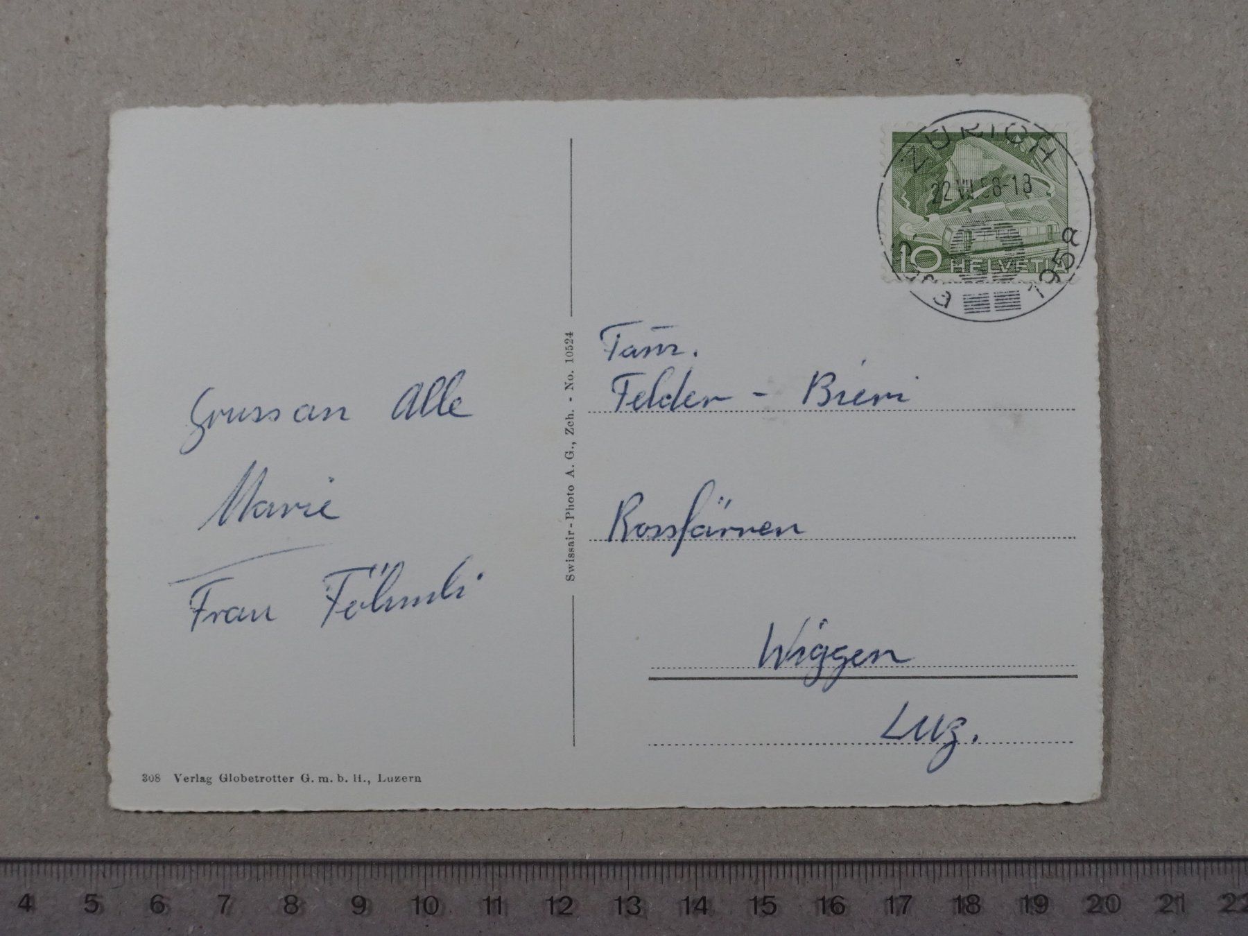 Cartoline postali: Egg ZH, Flugaufnahme Hl. Antonius Wallfahrtskirche, 1958 – Usato da Lenzburg venduto da fh1 1