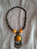 Collier Bohème Statement à Grand Pendentif Ambre