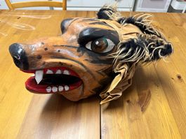Fasnachtsmaske Wolf handgemacht, Kostüm