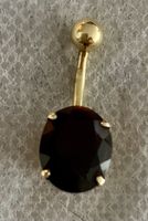 Bauchnabel Piercing Echt 18K - 750 GG, Granat Goldschmied