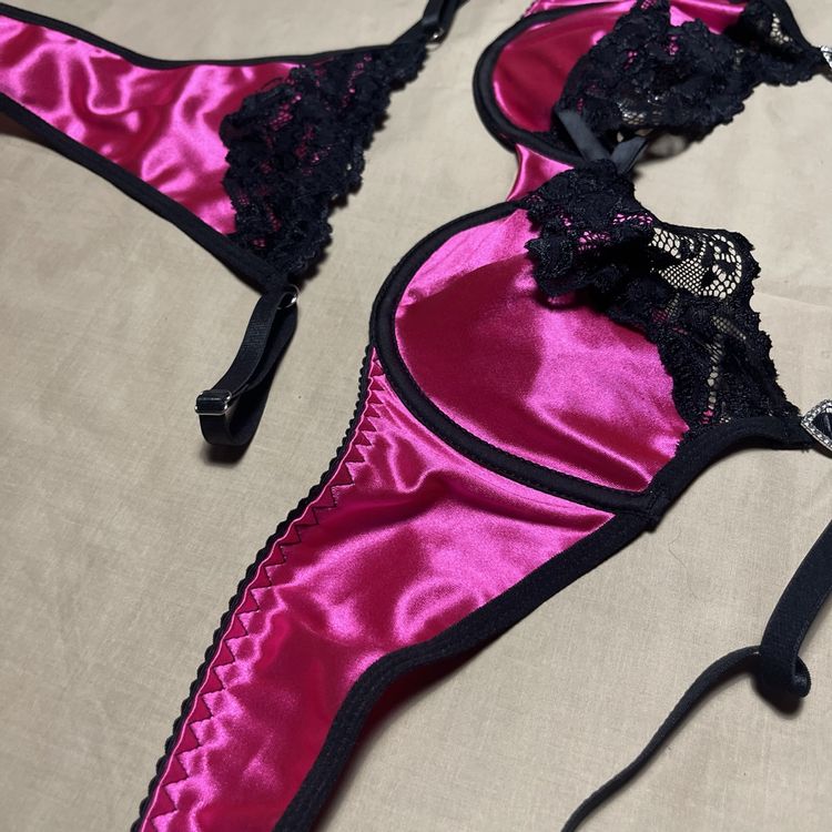 Set Biancheria Intima 2 Pezzi Sexy Viola - Reggiseno Con Ferretto E Slip In Pizzo - Foto 2