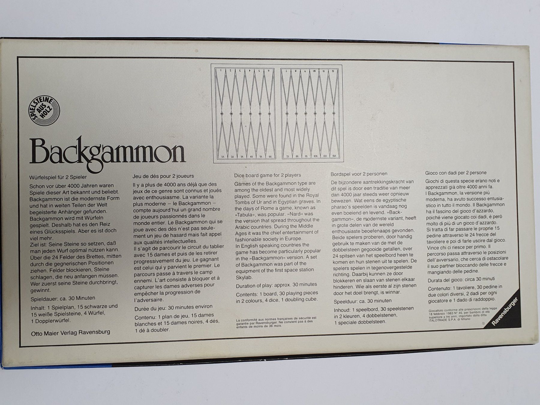 Ravensburger Giochi: Backgammon / Ravensburger Brettspiel – Usato da Oberdorf BL venduto da BaldenEagle 2