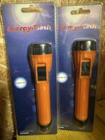 2x Energy-Flash Taschenlampen Orange, Krypton-Birne, NEU