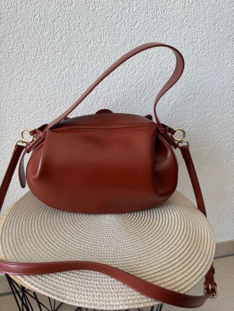 Braune Handtasche/Umhängetasche aus Kunstleder