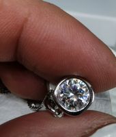 Collier argent avec diamant de moissanite de 1 ct certifié