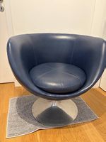 Blau Kunstleder Drehstuhl