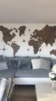 Weltkarte aus Holz, Wanddeko, sehr guter Zustand!