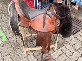 Westernsattel Shane Leake braun Leder gebrauchter Zustand