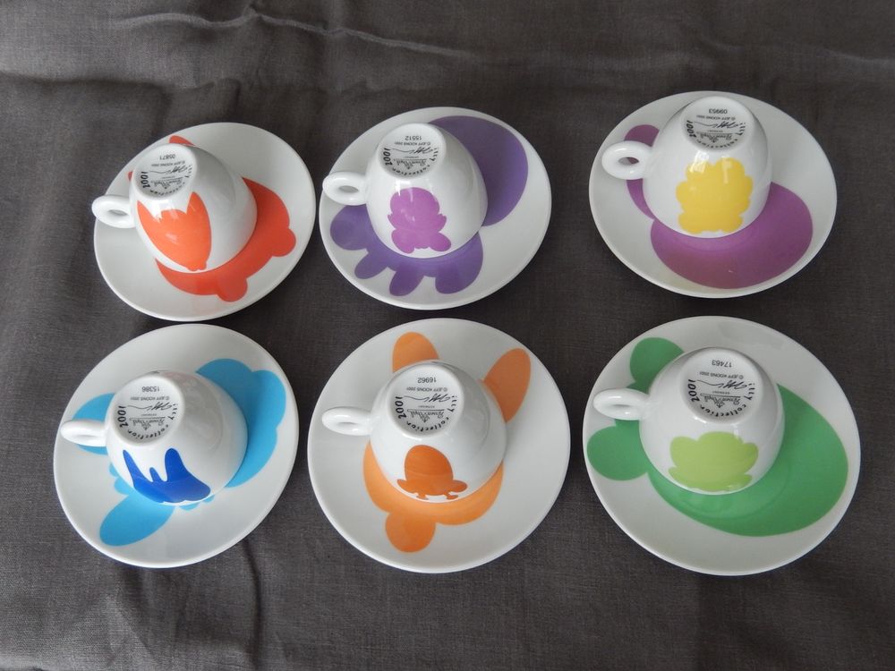 ILLY COLLECTION 2001 6 ESPRESSO TASSEN ILLY CUPS JEFF KOONS Kaufen