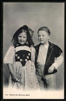 AK Kinderpaar in Berner Tracht