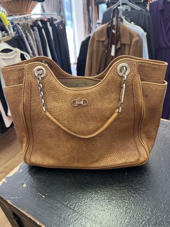 Salvatore Ferragamo Handtasche Leder braun guter Zustand