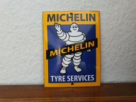 Emailschild Michelin Bibendum Reifen Emaille Schild Reklame