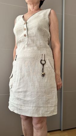 Robe en lin beige CarnaBr taille 40 bon état