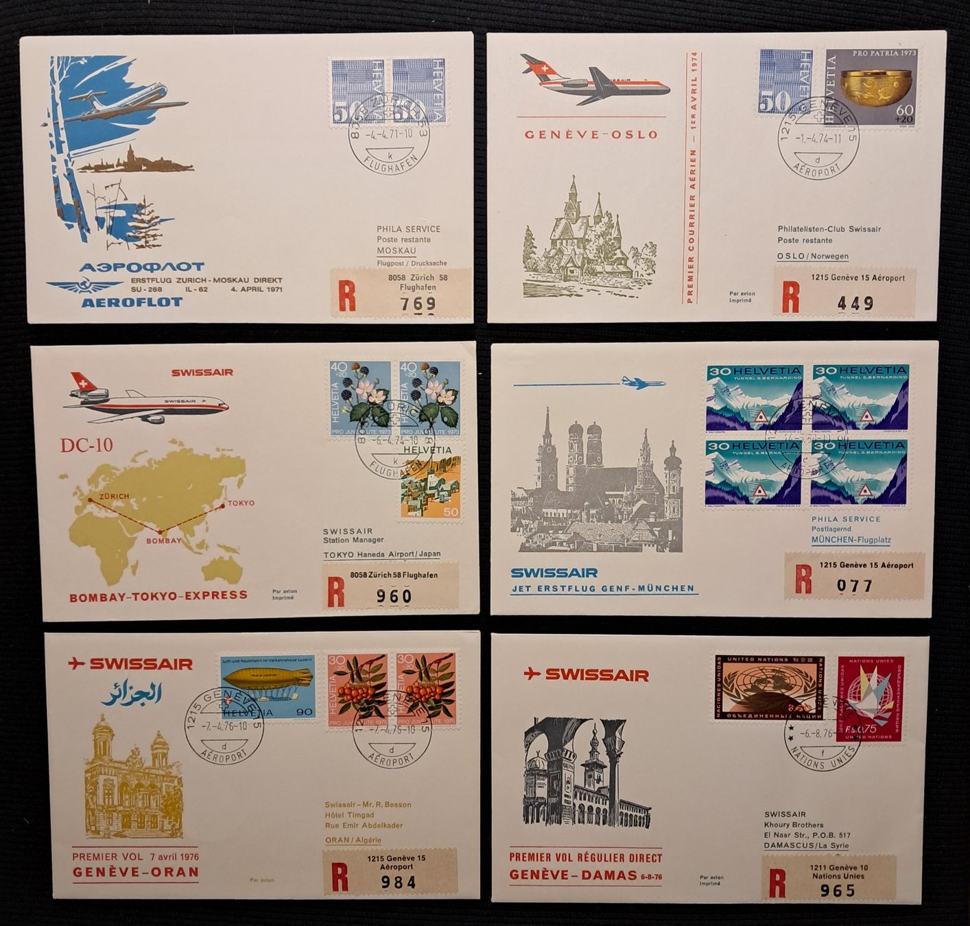 Tous les timbres: 6X FLUGPOST-BRIEFE – D'occasion à Ponto Valentino par giorgia06
