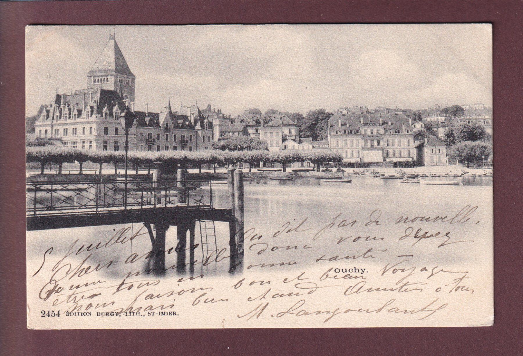 Cartoline postali: LAUSANNE - Ouchy - Château - 1904 – Usato da Pully venduto da nicecards
