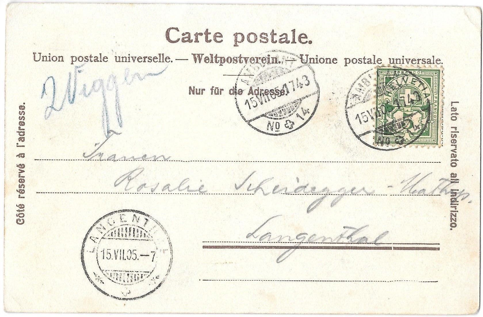 Cartoline postali: Schangnau Kemmeriboden-Bad – Usato da Olten venduto da clotaldi 1