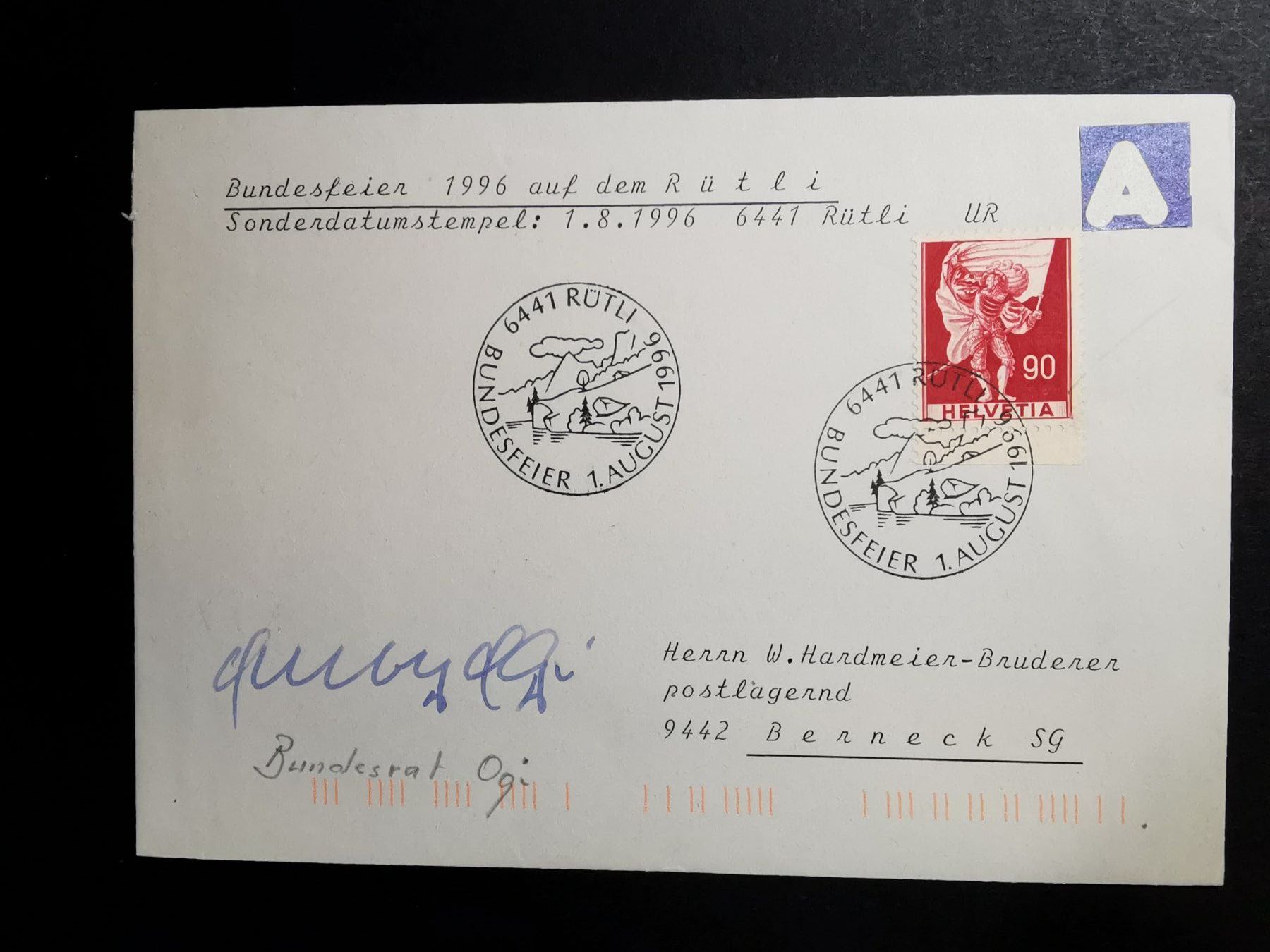 Autografi: Bundesrat   Ogi   Autogramm   Rütli  1996  Bundesfeier – Usato da Rheineck venduto da kat_7gld