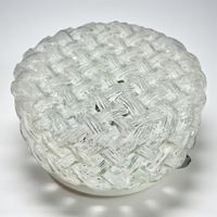 Plafonnier vintage ANGEM en verre tressé. Anées 1960/70