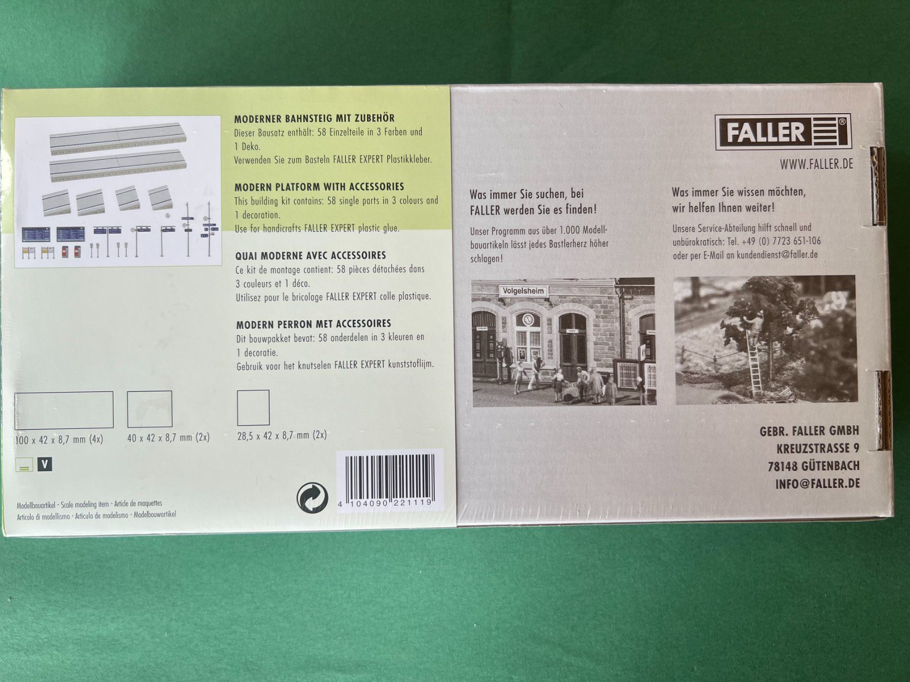 Moderner Bahnsteig mit Zubehör; Faller 222111 (Neu und originalverpackt ...