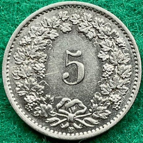 Alle Münzen: Pièce de 5 ct suisse 1932 – Gebraucht aus Plan-les-Ouates von gab_cgf6 1